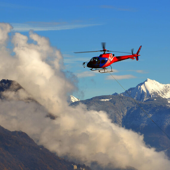 Helicopter transfer from Milan and Geneva