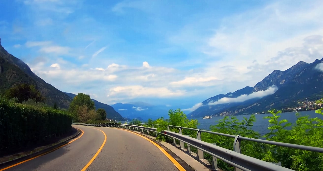 Road from Lecco to Bellagio Lake Como