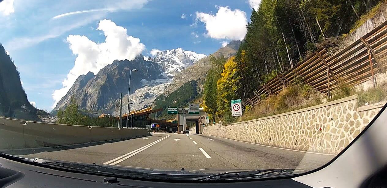 Autostrada A5 to Mont Blanc Tunnel facilities Aosta Valley